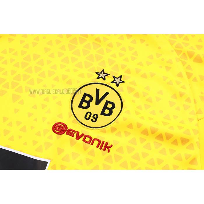 Tuta da Track del Borussia Dortmund Manga Corta 2023-2024 Giallo - Pantalon Corto